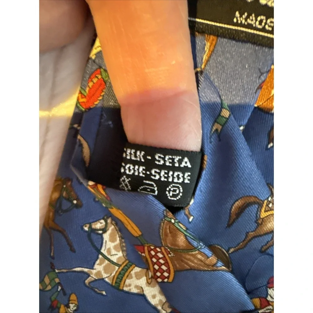 Salvatore Ferragamo Equestrian Acrobatics Print 100% Silk Tie Old Money